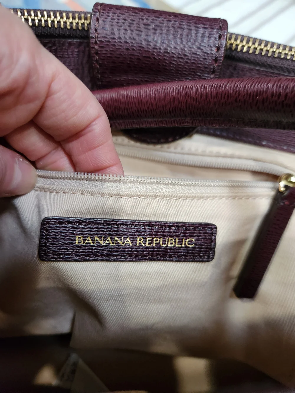 Banana Republic Structured Lady Bag Burgundy Leather Satchel Crossbody EUC